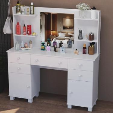 Imagem de Penteadeira Oásis com Espelho e Gavetas Design Moderno Amplo Espaço e Elegância para seu Quarto