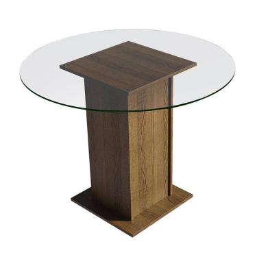 Imagem de Mesa De Jantar Redonda 5324 Com Tampo De Vidro RusticRustic