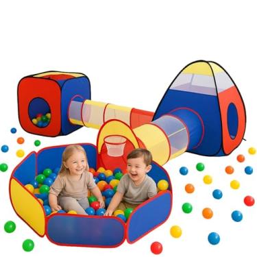 Imagem de Barraca Infantil 5 em 1 Colorida - Cabana Infantil Menino e Menina - Estimula Coordenação Motora e Criatividade - Ideal para todos os Ambientes - Fácil Montagem e Desmontagem