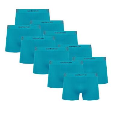 Imagem de 10 Cuecas Boxer Infantojuvenil Selene Microfibra Sem Costura, G, Ocean