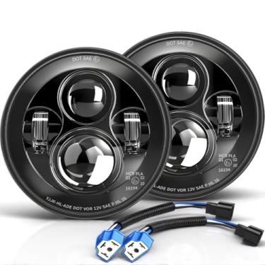 Imagem de MGLLIGHT Kit de farol LED Halo de 17 cm aprovado pelo DOT H4 feixe alto e baixo - H6024 compatível com Wrangler JK/JKU/TJ/CJ/LJ, pacote com 2