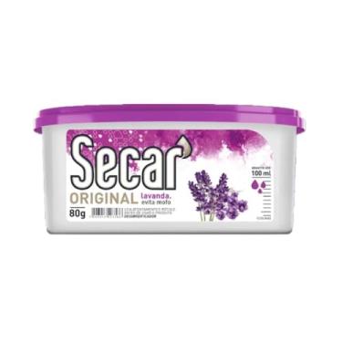 Imagem de Antimofo Secar Original 80g Eficaz Absorvedor Umidade Cloreto Cálcio Elimina Mofo Bolor Odores Protege Roupas Calçados Documentos Armários Gavetas Sapateiras Closets Banheiros (Lavanda)