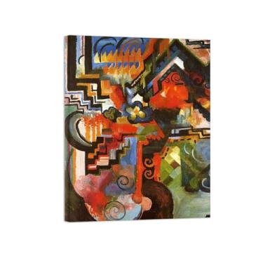 Imagem de Pinturas Famosas em Tela-Quadros Decorativos-Colored Composition-Pôster e Impressões para Sala de Estar e Casa 20x25cm8x10in Tela Embrulhada