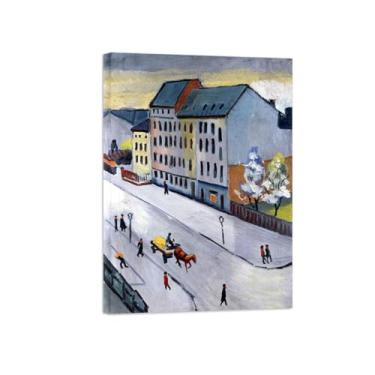 Imagem de Pinturas Famosas em Tela-Quadros Decorativos-Our Street in Gray-Pôster e Impressões para Sala de Estar e Casa 50x70cm20x27in Tela Embrulhada