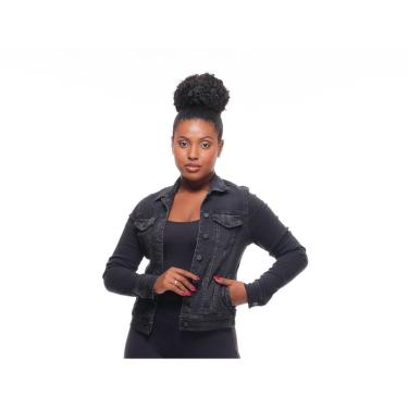 Imagem de Jaqueta Jeans Feminina Casaco Denim Básico Jaqueta colorida-Feminino