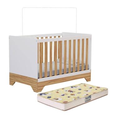 Imagem de Berço Americano Popy Retrô 3 em 1 com Colchão Supreme - Móveis Peroba