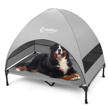 Imagem de Cama de cachorro ao ar livre Veehoo com refrigeração de dossel para cães grandes
