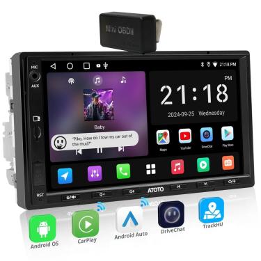 Imagem de Estéreo automotivo ATOTOEXCEL A5L Android Double DIN 7" com OBD II
