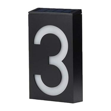 Imagem de Hyuduo LED Solar House Number Light, 6 LEDs Brancos, Wall Mount, Instalação Rápida, Crepúsculo Automático Ao Amanhecer, Com Endereço Placa Número Dígitos Placa Lâmpada, Resistente às (#2)