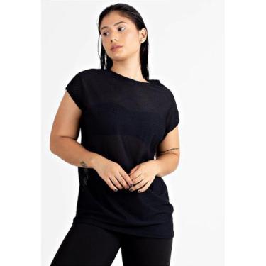 Imagem de Blusa Feminina Fitness Transparente Dry - RACY, PRETO, G