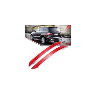 Imagem de BINB ROAD Refletor de para-choque traseiro 1668200074 + 1668200174 esquerdo direito compatível com Mercedes Benz ML350 ML400 GLE350 GLE400