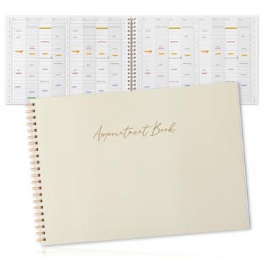 Imagem de Maitys Agenda grande com 8 colunas para salão de beleza, agenda horária em intervalos de 15 minutos, 200 páginas sem data, 6h às 21h de 2025 2026, agenda em espiral