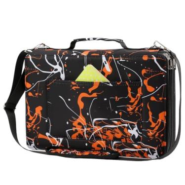 Imagem de Lbxgap Organizador Grande Para Lápis De Cor Com 500 Compartimentos E Zíper - Bolsa Armazenamento Arte Em Tecido Pintores Artistas (Com Grandes, Tinta Laranja)