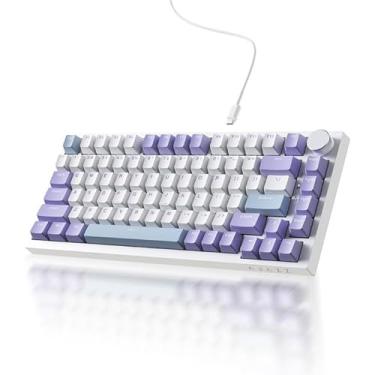 Imagem de Teclado mecânico para jogos DAIDAI×AJAZZ AK820 75% com junta, fio e botão de volume - LED virado para o sul - Espuma Poron - Teclas PBT - Teclado RGB de troca rápida programável