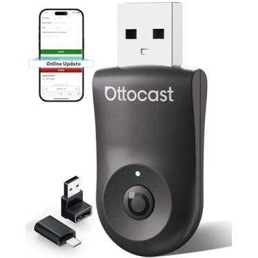 Imagem de OTTOCAST Mini adaptador automotivo sem fio 2015-2 em 1 para CarPlay/Android, WiFi de 5 GHz, conexão automática para carros 2016+