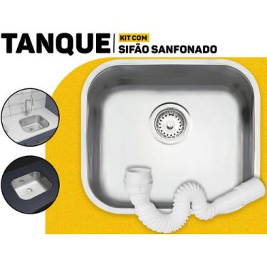 Imagem de Cuba Embutir Inox 40x34cm Retangular Cozinha Pia Compacta Tramontina +