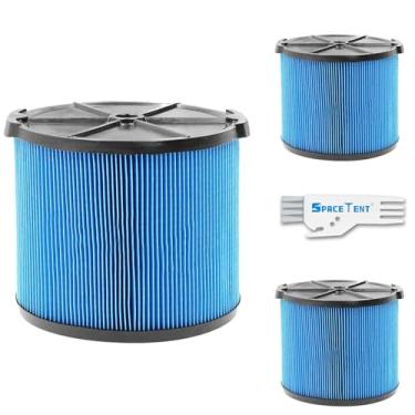 Imagem de SpaceTent Pacote com 3 filtros de papel plissado de poeira fina de 3 camadas VF3500 para aspiradores RIDGID de 3 a 4,5 galões de aspiradores úmidos/secos.