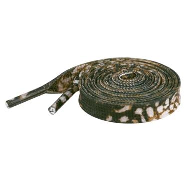 Imagem de Elerevyo 1 par de cadarços planos com estampa de leopardo para tênis, cadarços de 0,78 cm para sapatos casuais de caminhada, Camuflagem marrom, 100cm/39.4"