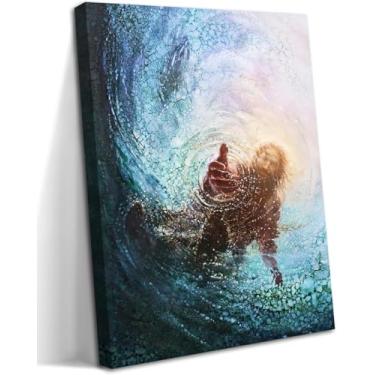 Imagem de Arte de parede Jesus Cristã, Mãos de Deus, pinturas em tela, pôsteres, impressões, Cristo, religião, bíblia, salvação, decoração de parede para igreja, estudo, sala de oração, decoração de casa, 30,5