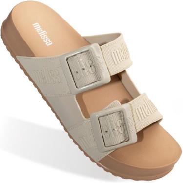 Imagem de Sandália Melissa Cozy Slide M-Lover Original 35849, Marrom, Bege, 37