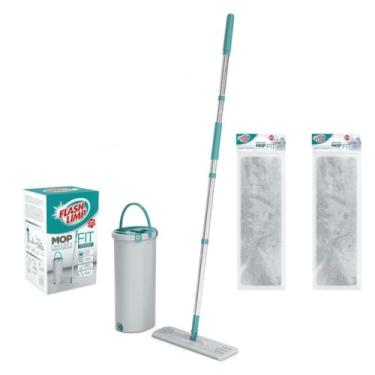 Imagem de Mop Lava e Seca FIT, Kit com Esfregão MOP6088 e 2 Refis de Microfibra RMOP6088