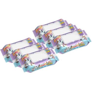 Imagem de Kit 6 Toalhinhas Umedecidas Turma da Cegonha Tampa FlipFlop 140 Unidad