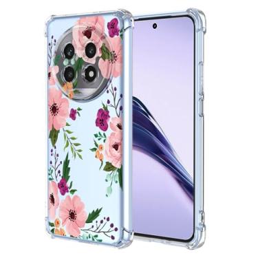 Imagem de RRXSYXL Capa para Realme 13 pro 5G com estampa floral transparente, capa macia à prova de choque para Realme 13 pro Plus 5G, flor de cerejeira