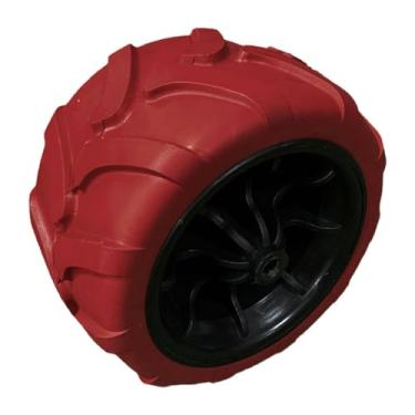 Imagem de KiBcsLic Roda Giratória Profissional de Alto Desempenho para Serviço Pesado em PU Sólido para Carrinho de Utilidades de Jardim, Praia E Acampamento Dobrável, Vermelho, Tamanho real