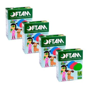 Imagem de Kit 4 Tampão De Olho Protetor Ocular Pequeno Colorido C/20 - Oftam