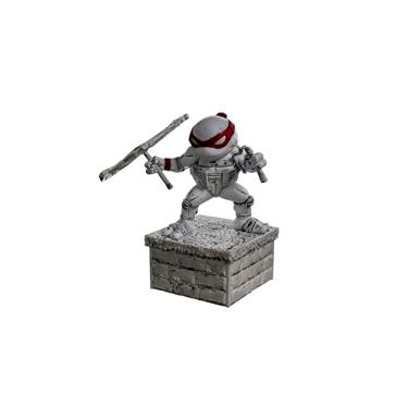 Imagem de Iron Studios Estátua Colecionável Michelangelo Comics TMNT MiniCo PVC Preto e Branco 20,5cm