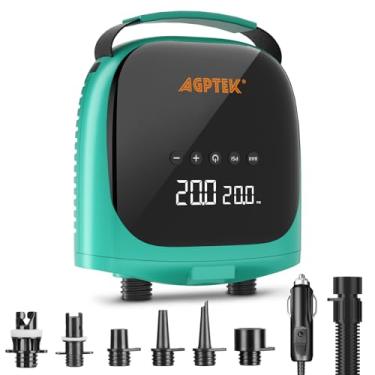Imagem de AGPTEK Bomba elétrica para prancha de remo, bomba de ar portátil de 20PSI, conector de carro de 12 V CC para inflador e desinflador, pranchas infláveis, barcos, infladores