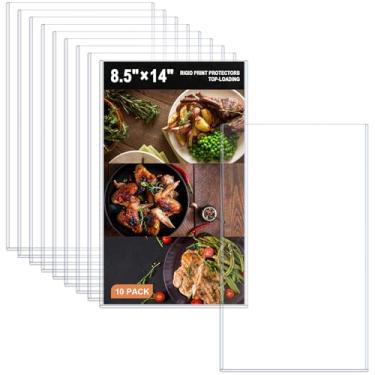 Imagem de Ndsox Pacote com 10 protetores de impressão rígidos de 21,6 cm x 35,5 cm, protetores de folha de plástico rígido transparente com carregamento superior para papel de tamanho legal, documentos, fotos