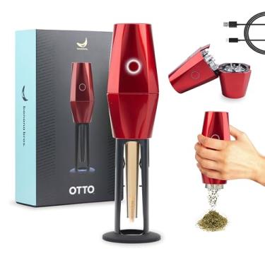 Imagem de Banana Bros OTTO Moedor elétrico inteligente de especiarias – Moedor automático de ervas com tecnologia inteligente – Recarregável via USB – Fresagem portátil para ervas secas e especiarias – Vermelho