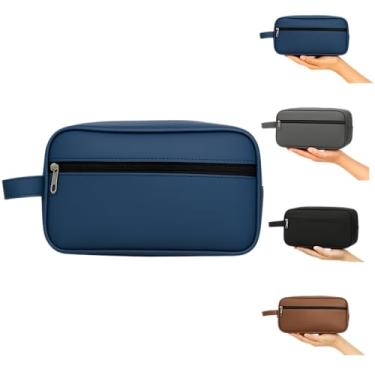 Imagem de Necessaire de Viagem Masculina Impermeável, Material Texturizado emborrachado, Compartimentos com Zíper