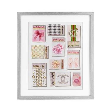 Imagem de Stupell Industries Glam Girl Matchboxes Impressão emoldurada cinza design sob vidro por Ziwei Li, 53 x 43