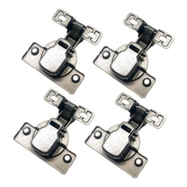 Imagem de Bothyi 4 peças de dobradiças de porta com fechamento automático, dobradiças para portas de armários de cozinha, ferragens para móveis, fáceis de instalar, Ouro Titânio