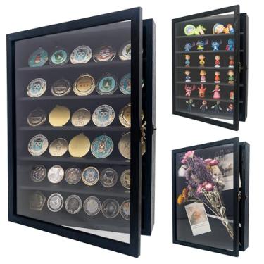 Imagem de FramePro Moldura de Caixa de Sombra com Prateleiras Removíveis, Caixa de Memória Profunda Preta 12X16 para Itens Colecionáveis, Moedas de Lembrança, Medalhas Militares, Alfinetes, Flores de Casamento