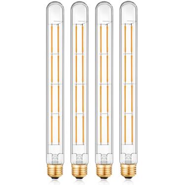 Imagem de XININSUN Lâmpada LED T300, lâmpadas LED tubulares de 11,8 polegadas de comprimento, equivalente a 100 watts, 1000 lm, regulável, vidro transparente, lâmpada de tubo Edison LED E26 10W T10, pacote com