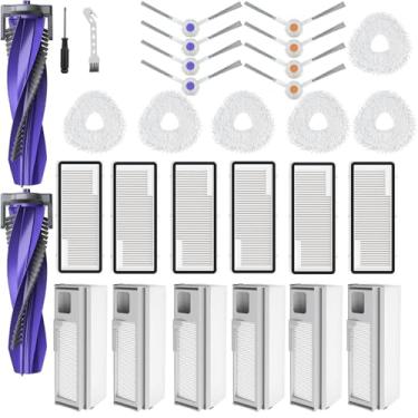 Imagem de Kit de substituição de 30 acessórios para aspirador de pó e esfregão Narwal Freo X Ultra, 2 escovas principais, 8 escovas laterais, 6 filtros Hepa, 6 sacos de pó, 6 panos de esfregão, 1 ferramenta de