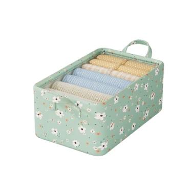 Imagem de Caixa Organizadora com Tampa Transparente e Estampa Floral Verde, Estrutura em Aço Resistente, Tecido Oxford - Ideal para Organizar Roupas, Brinquedos e Mais