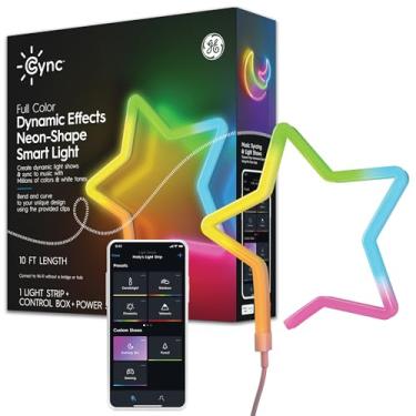 Imagem de Cync GE Dynamic Effects Smart LED Strip Lights, luzes de corda neon internas com sincronização de música, faixa de luz WiFi com mudança de cor estética para decoração de quarto, funciona com Amazon