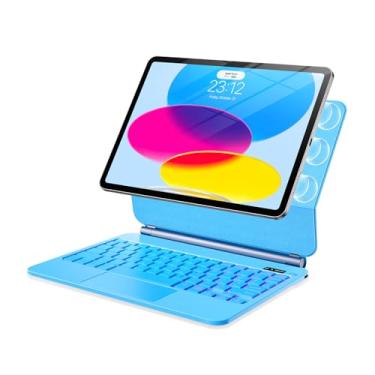 Imagem de ALIWLHOF Capa para iPad Air 11 polegadas M2/10,9 polegadas Air 5ª 4ª geração com teclado, rosa