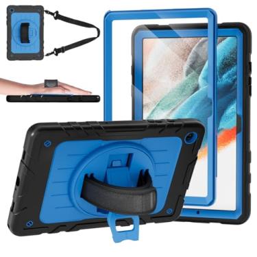 Imagem de Stweap Capa para Samsung Galaxy Tab A9+/A9 Plus 11 polegadas 2023 (SM-X210/X216/X218), capa protetora resistente à prova de choque com protetor de tela, suporte giratório e alça de mão/ombro (preto +