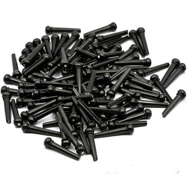 Imagem de Kit Com 50 Pinos Pretos De Cavalete Violão Aço Modelo Folk Para Luthier