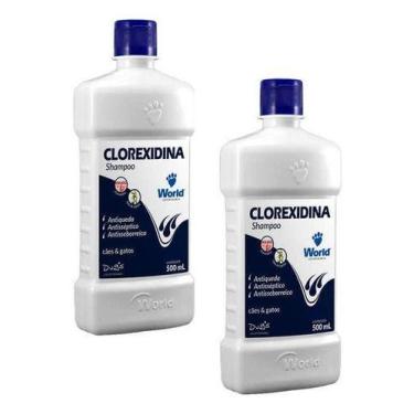 Imagem de 2 Shampoo Clorexidina Dugs Cães Seborreia Anti Queda 500ml - World
