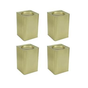 Imagem de 4 Lata Metal Quadrada Vazia 18l - Parafutrecos