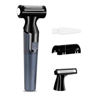 Imagem de ULAIDO Aparador de pelos corporais para homens, aparador elétrico de pelos pubianos na virilha, aparadores de pelos corporais, aparador de bolas molhadas/secas à prova d'água para corpo inteiro e