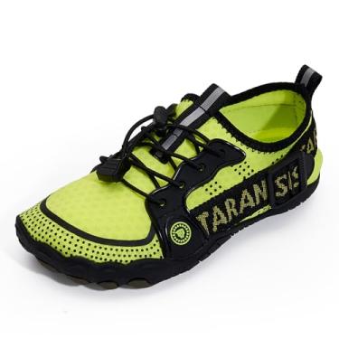 Imagem de TARANIS Sapatos aquáticos para meninos e meninas, bico largo de secagem rápida, antiderrapante e resistente ao desgaste, praia piscina yoga pular corda surfista sapatos infantis, Verde, 16