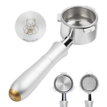 Imagem de MEION Filtro portátil sem fundo de 54 mm com alça de alumínio anodizado, compatível com Breville Barista Express, Pro, Touch, Bambino Plus, infusor, cesta de filtro de aço inoxidável e tela de disco