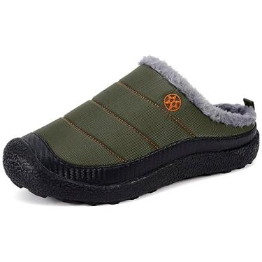 Imagem de Eagsouni Pantufas femininas masculinas para uso interno e externo com pele quente para inverno, Verde - A, 15 Women/13 Men